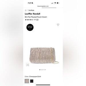 Loeffler Randall Champagne Gold Pleated Clutch